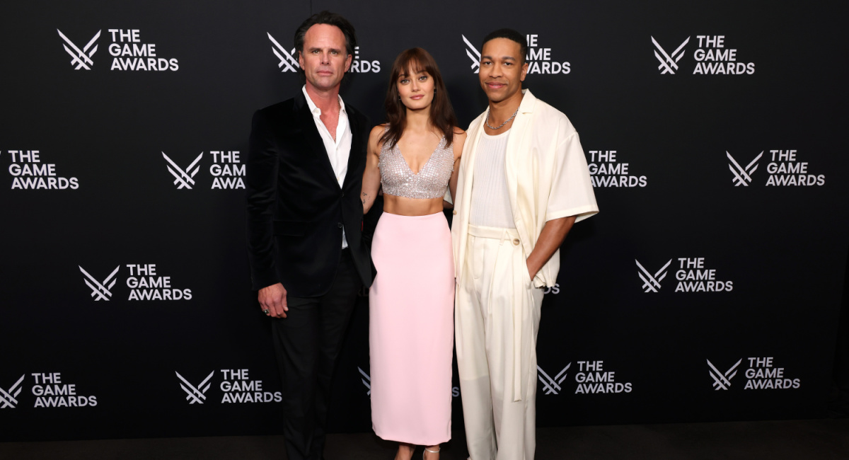 Actors Walton Goggins, Ella Purnell, and Aaron Moten attend with 'Fallout' Cast and Creators at The Game Awards at Peacock Theater on December 07, 2023 in Los Angeles, California.