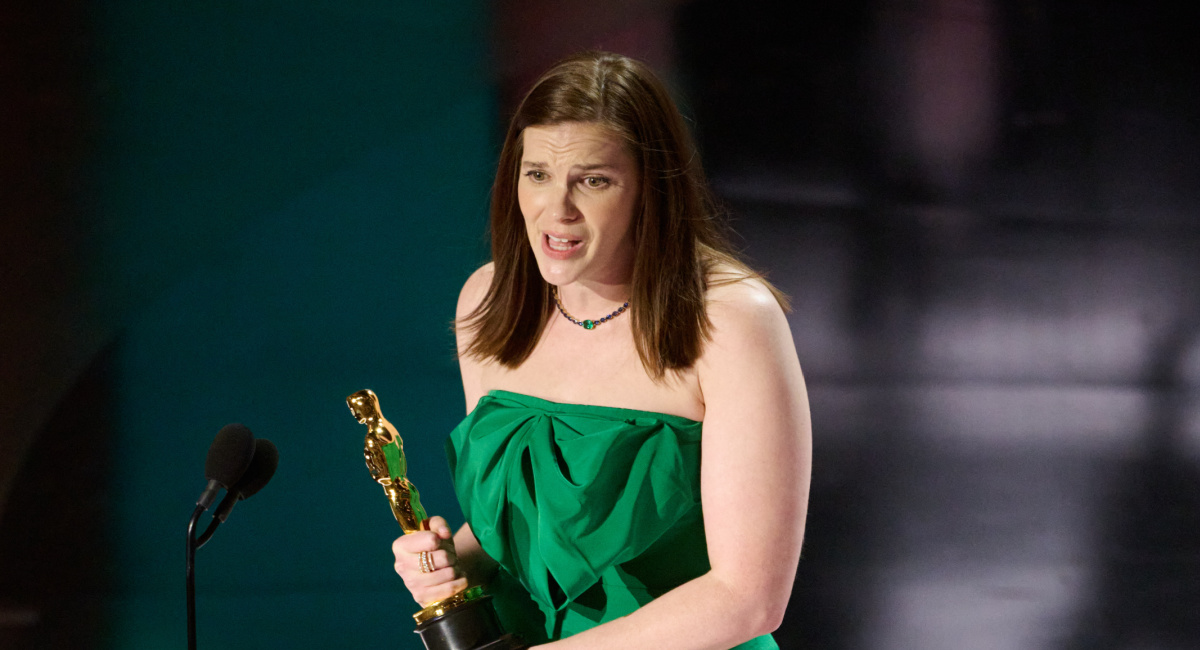 Jennifer Lame accepts the Oscar® for Film Editing during the live ABC telecast of the 96th Oscars® at the Dolby® Theatre at Ovation Hollywood on Sunday, March 10, 2024. Credit/Provider: Phil McCarten ©A.M.P.A.S. Copyright: ©A.M.P.A.S.