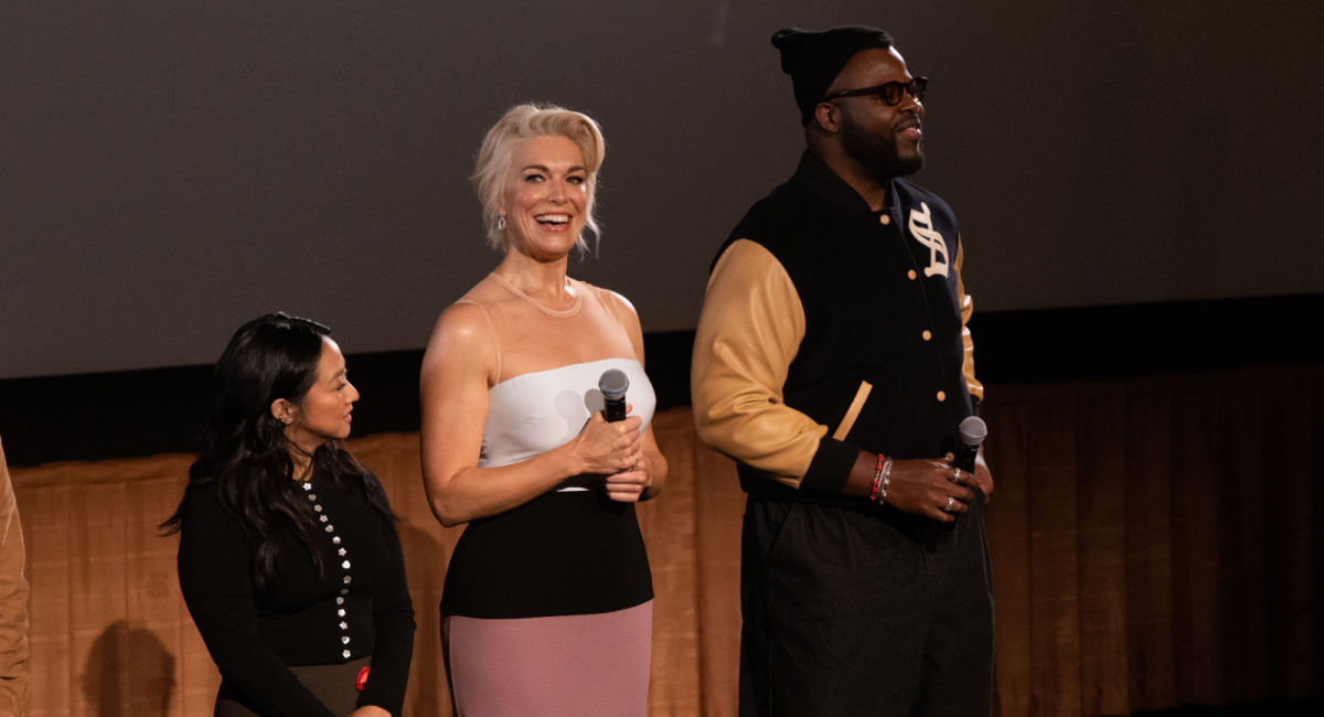 Stephanie Hsu, Hannah Waddingham and Winston Duke attend as Universal Pictures presents a special screening of 'The Fall Guy' at the AMC Grove in Los Angeles, CA on Wednesday, March 13, 2024.