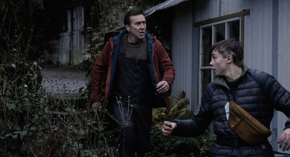 Nicolas Cage and Maxwell Jenkins in 'Arcadian.'