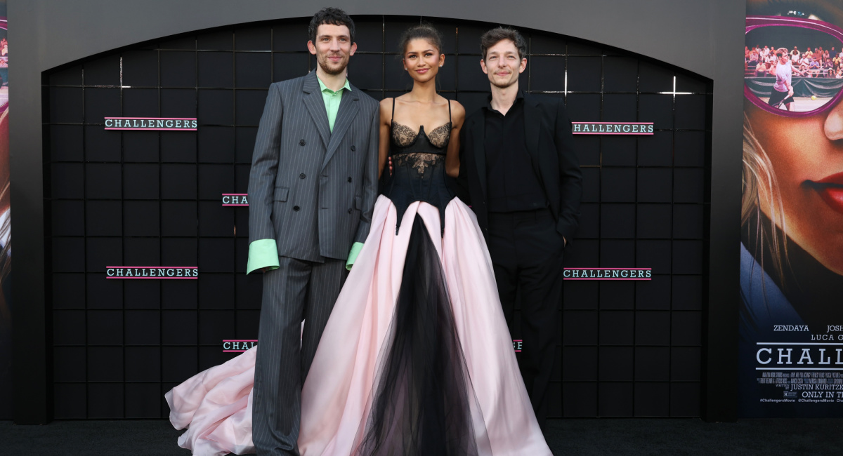 Josh O’Connor, Zendaya and Mike Faist attend the Los Angeles Premiere of Amazon MGM Studios’ 'Challengers' at Regency Village Theatre on April 16, 2024 in Los Angeles, California.