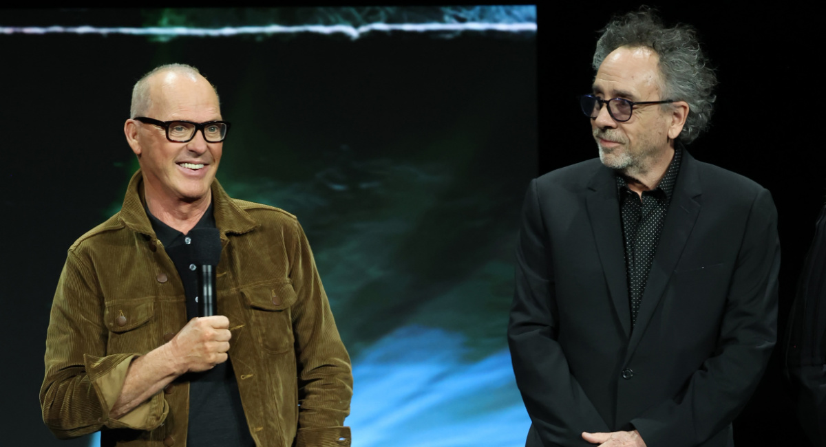 Michael Keaton and director Tim Burton for 'Beetlejuice Beetlejuice' at CinemaCon 2024.