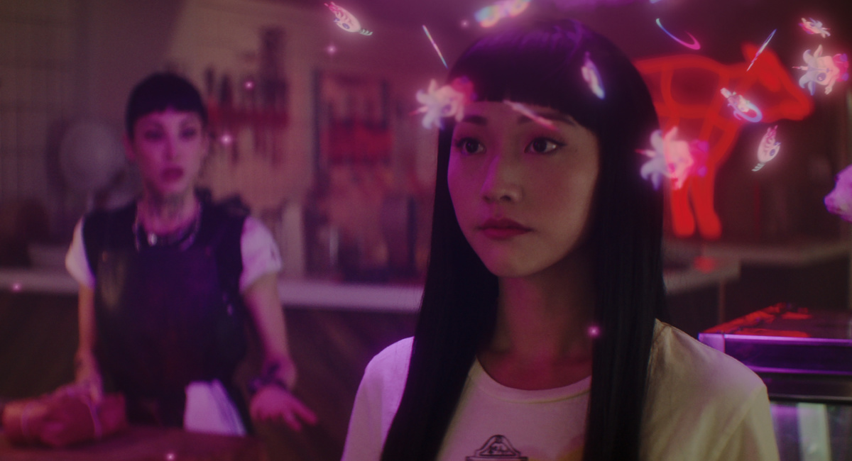 Briana Cuoco as Jenny Green and Yuyu Kitamura as Niko Sasaki in episode 2 of 'Dead Boy Detectives.'