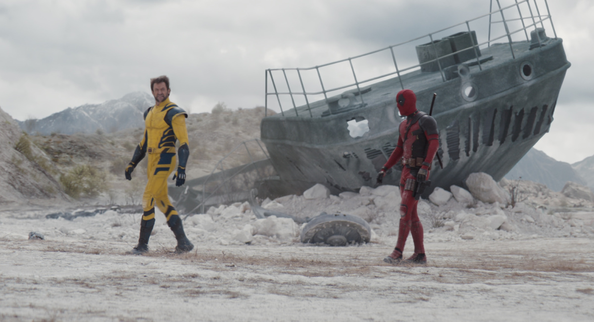 Hugh Jackman as Wolverine/Logan and Ryan Reynolds as Deadpool/Wade Wilson in 20th Century Studios/Marvel Studios' 'Deadpool & Wolverine.' Photo courtesy of 20th Century Studios/Marvel Studios.