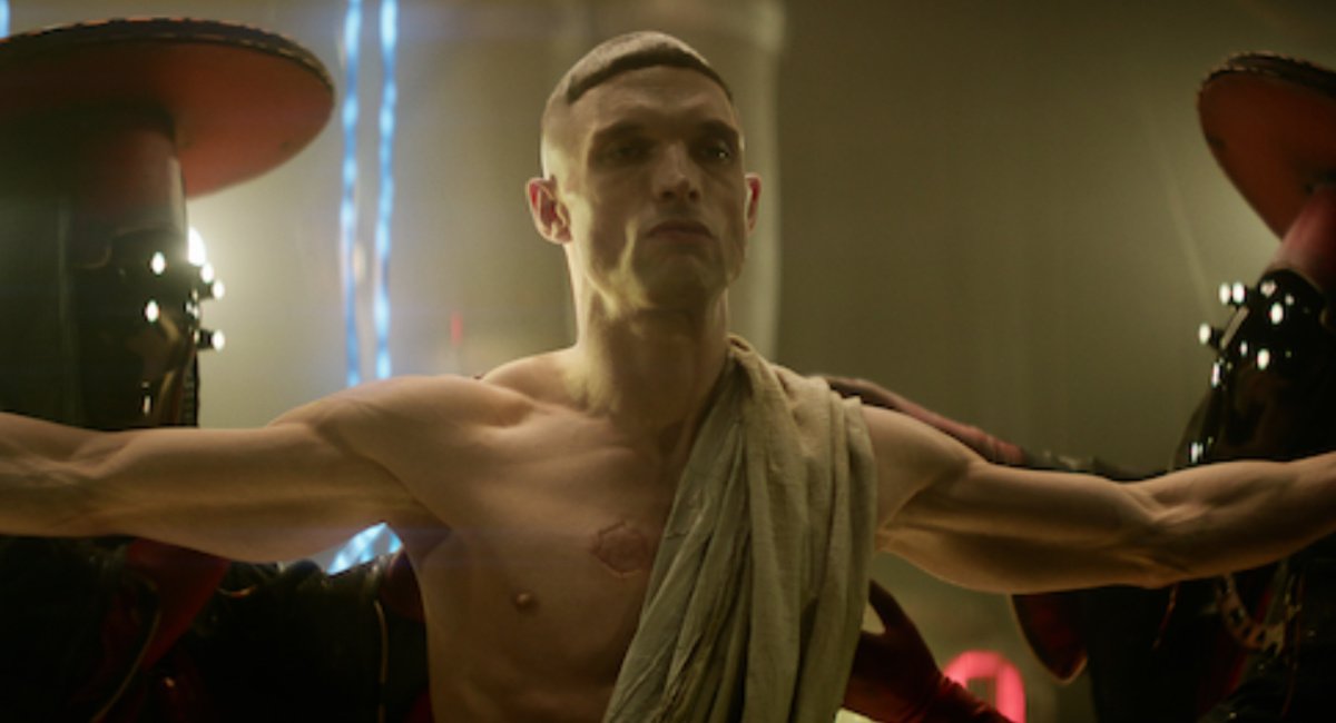 Ed Skrein as Atticus Noble in 'Rebel Moon — Part Two: The Scargiver'.