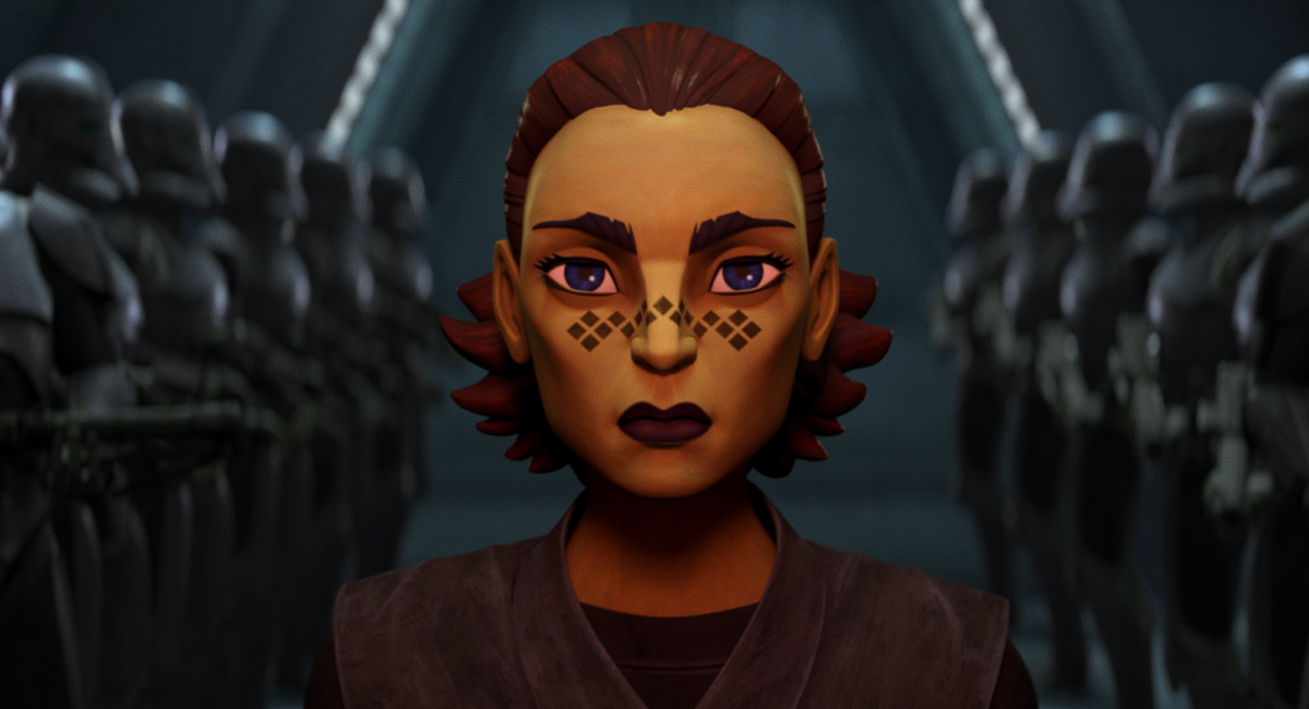 Barriss Offee (center) and Clone guards in a scene from 'Star Wars: Tales of the Empire', exclusively on Disney+.