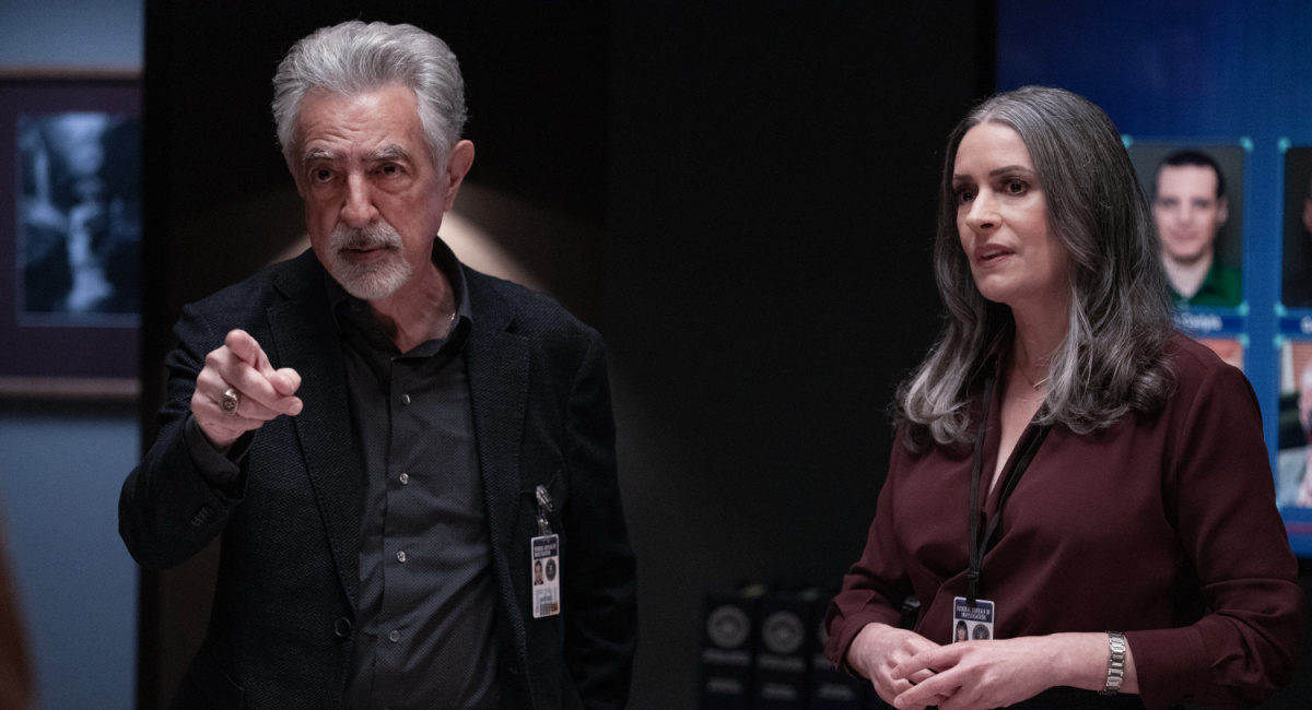 Joe Mantegna as David Rossi and Paget Brewster as Emily Prentiss in 'Criminal Minds: Evolution' season 2, streaming on Paramount+, 2024.