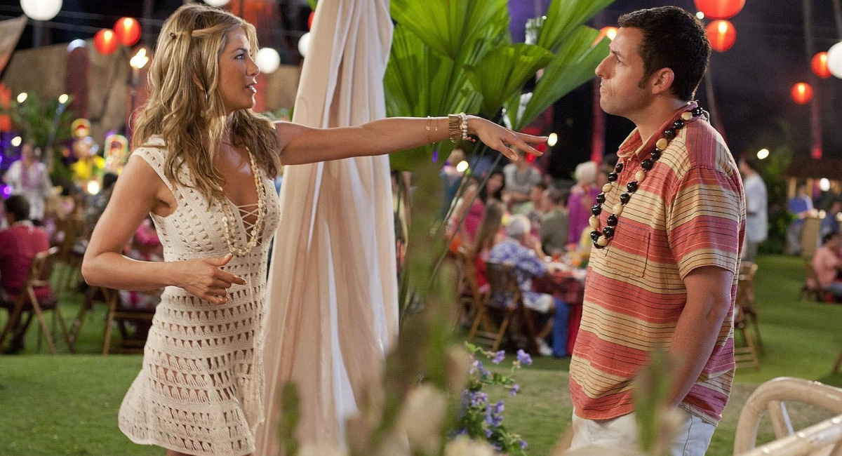 Jennifer Aniston and Adam Sandler in 'Just Go with It'.