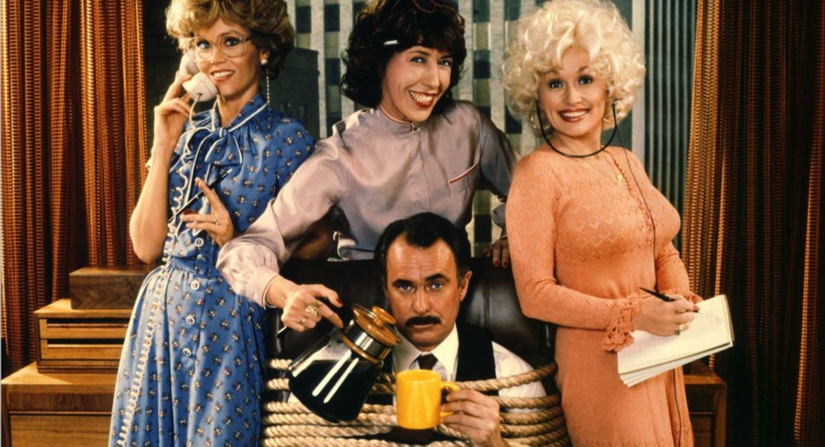 Jane Fonda, Lily Tomlin, Dolly Parton and Dabney Coleman in 'Nine to Five.'