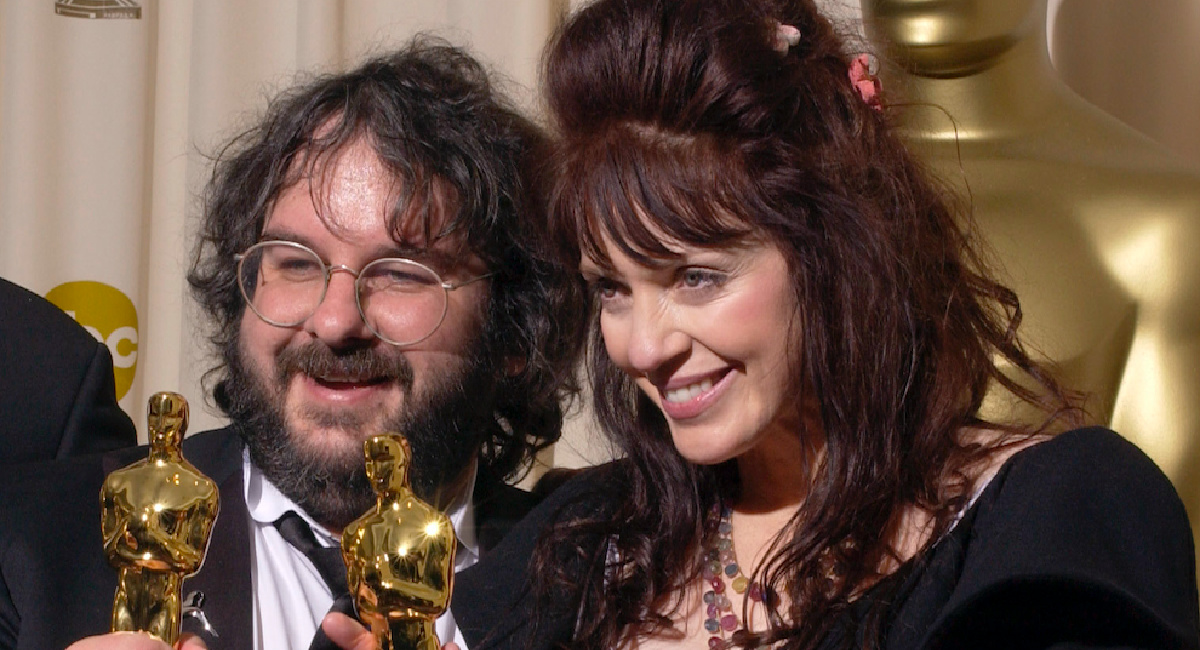 Peter Jackson and Fran Walsh, Academy Award winners for Best Picture for their work on "The Lord of the Rings: The Return of the King," pose in the press room during the 76th Annual Academy Awards from the Kodak Theatre in Hollywood, CA on Sunday, February 29, 2004.
