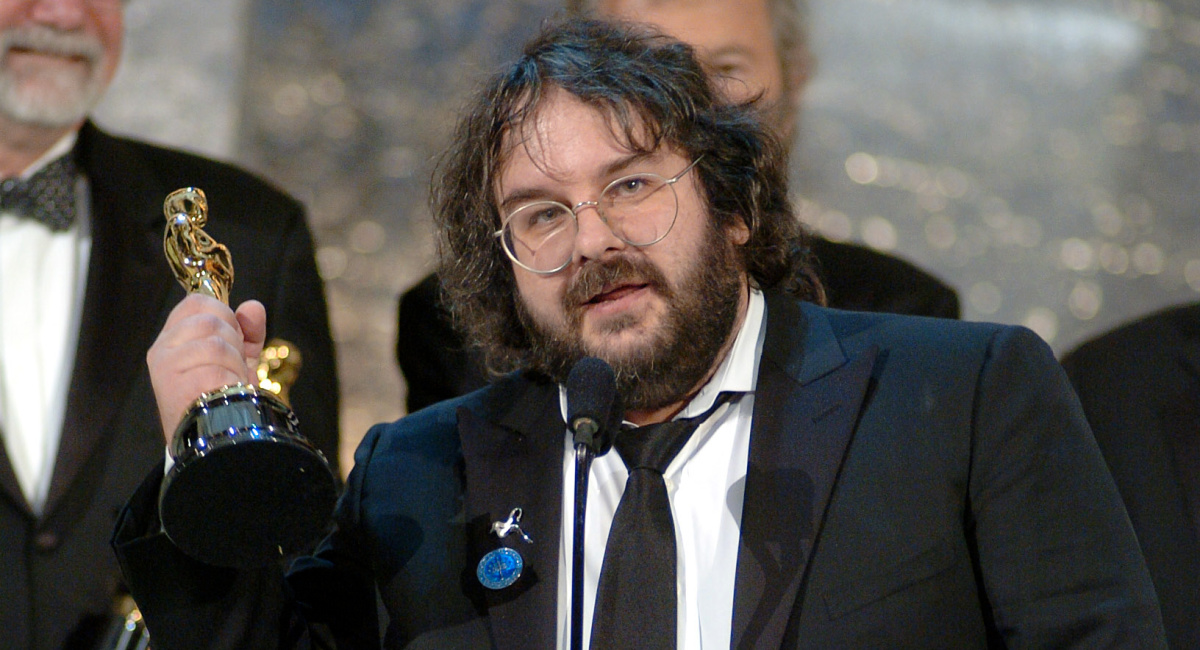 Peter Jackson accepts the Academy Award for Best Picture for "The Lord of the Rings: The Return of the King" during the 76th Annual Academy Awards from the Kodak Theatre in Hollywood, CA on Sunday, February 29, 2004.