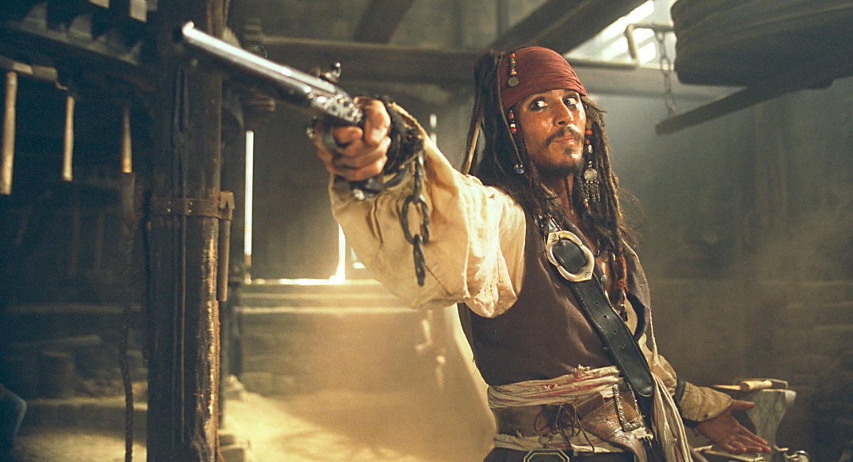 Johnny Depp in 'Pirates of the Caribbean: The Curse of the Black Pearl'.