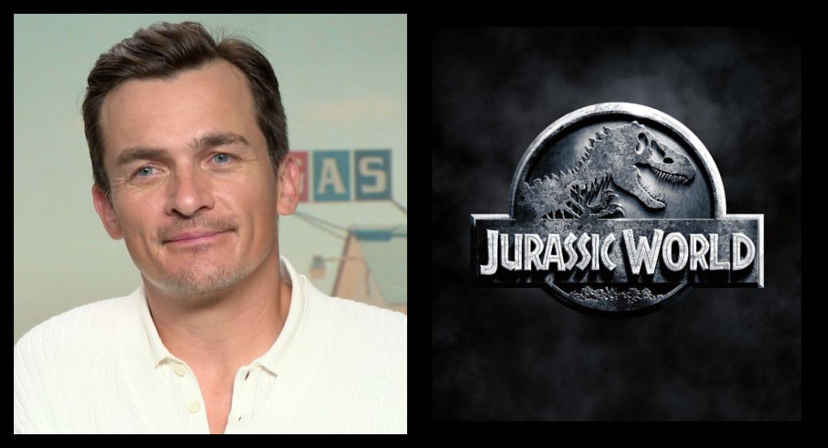 (Left) Rupert Friend stars in Wes Anderson's 'Asteroid City'. (Right) 'Jurassic World'. Photo: Universal Pictures.