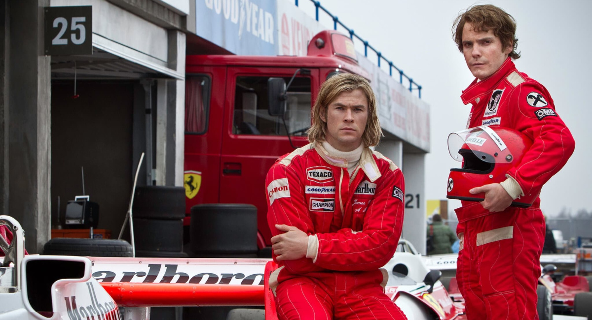 Chris Hemsworth and Daniel Brühl in 'Rush'.