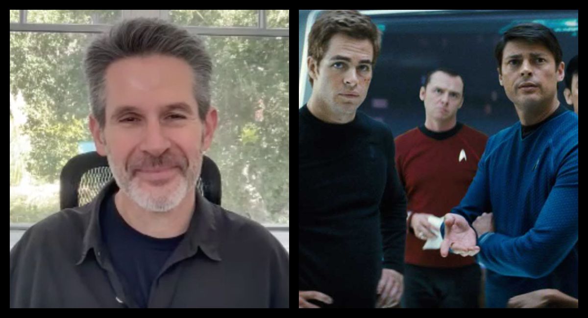 (Left) 'Invasion' series creator Simon Kinberg. (Right) Chris Pine, Simon Pegg, and Karl Urban in 'Star Trek' (2009). Courtesy of Paramount Pictures.