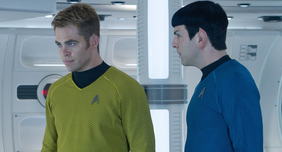 Chris Pine and Zachary Quinto in 'Star Trek' (2009).