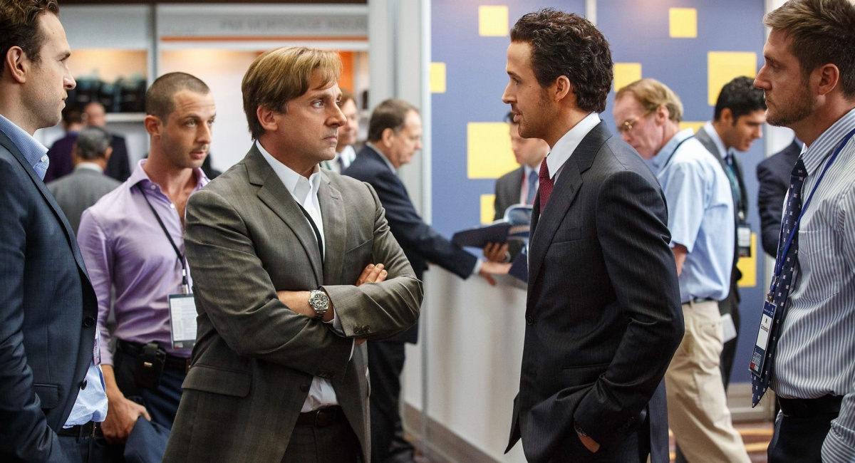 Steve Carell and Ryan Gosling in 'The Big Short'.