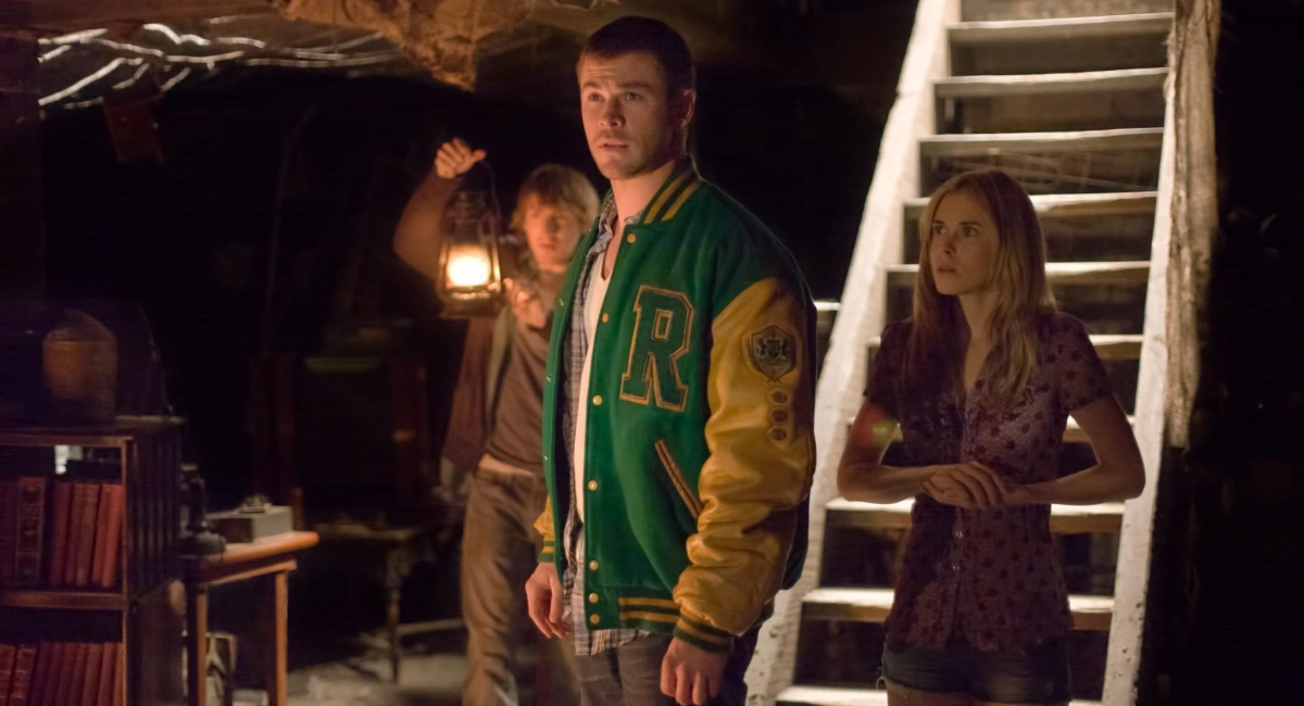 Fran Kranz, Chris Hemsworth and Anna Hutchison in 'The Cabin in the Woods'.