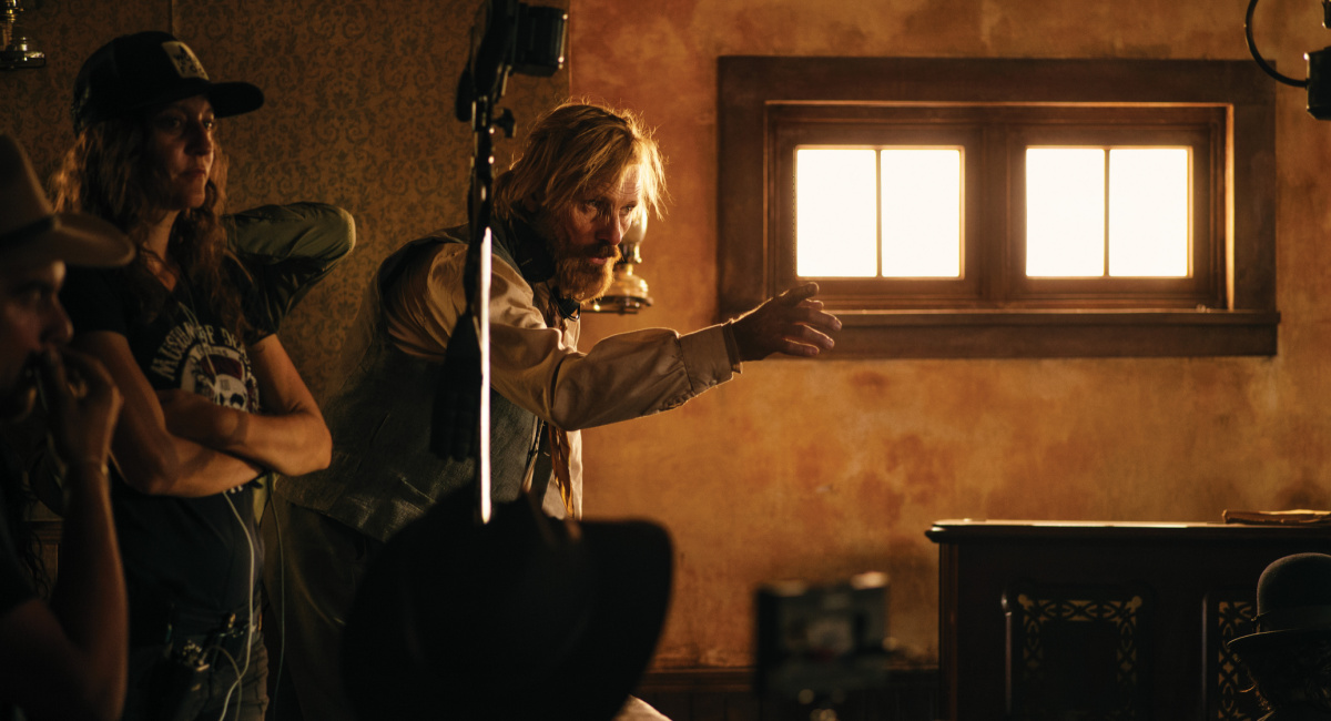 Director Viggo Mortensen on the set of 'The Dead Don't Hurt'.