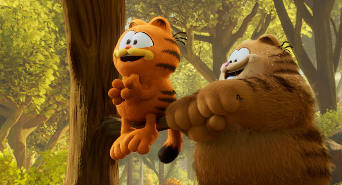Vic and Garfield in 'The Garfield Movie.'