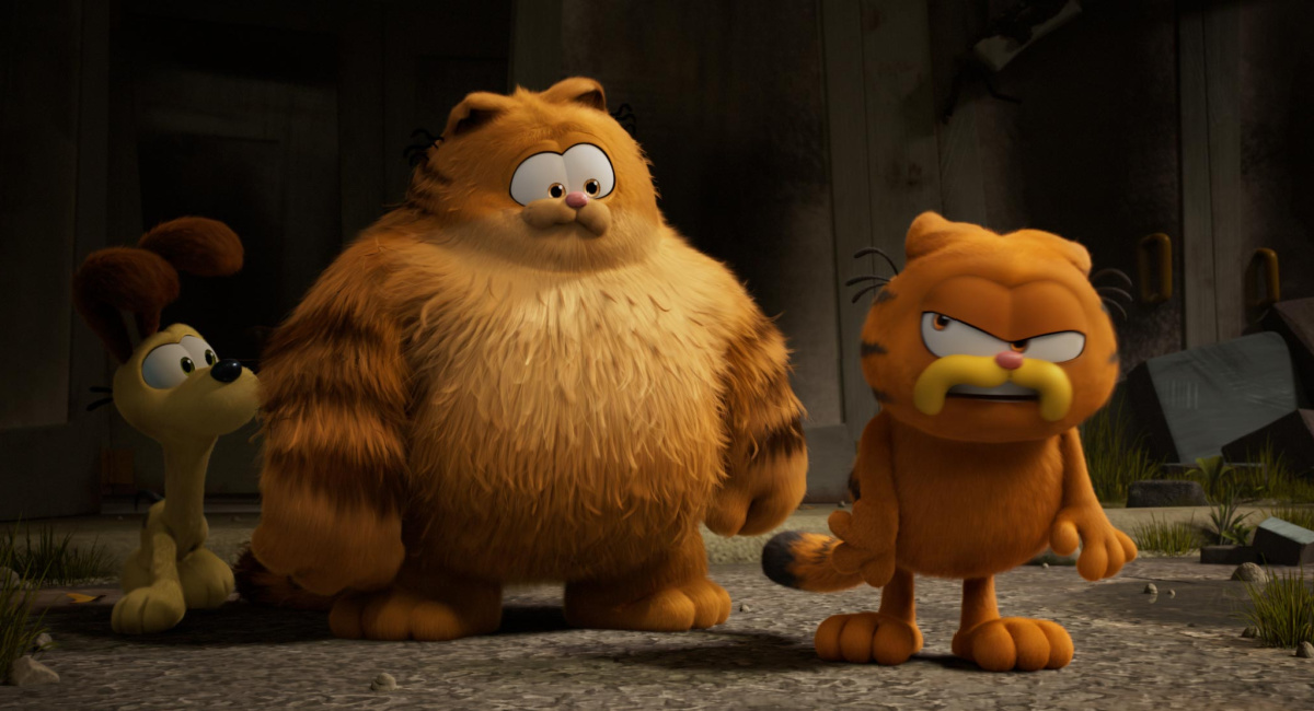 Odie, Vic and Garfield in 'The Garfield Movie'.