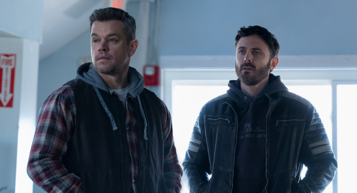 Matt Damon and Casey Affleck in 'The Instigators'.
