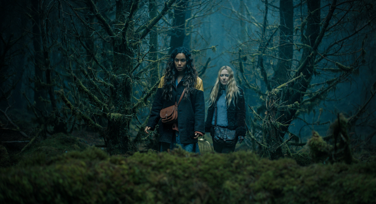 Georgina Campbell as Ciara, Dakota Fanning as Mina in New Line Cinema’s and Warner Bros. Pictures’ fantasy thriller 'The Watchers,' a Warner Bros. Pictures release.