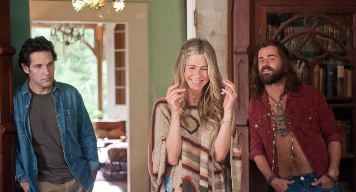 Paul Rudd, Jennifer Aniston, Justin Theroux and in 'Wanderlust'.