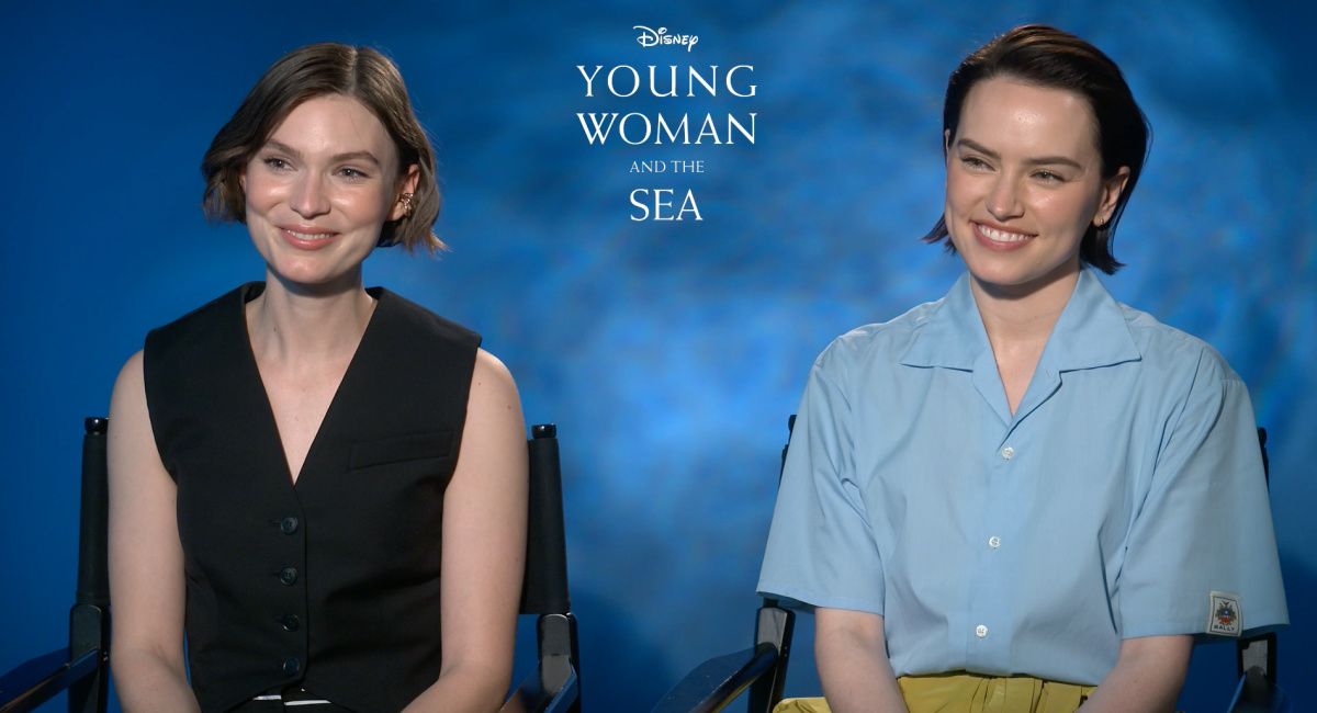 Tilda Cobham-Hervey and Daisy Ridley talk 'Young Woman and the Sea'.