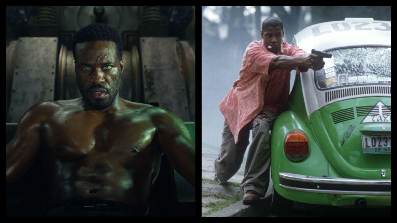 (Left) Yahya Abdul-Mateen II as Black Manta in Warner Bros. Pictures’ action adventure 'Aquaman and the Lost Kingdom,' a Warner Bros. Pictures release. Photo Courtesy Warner Bros Pictures/ ™ & © DC Comics. (Right) Denzel Washington in 'Man on Fire'. Photo: 20th Century Fox.
