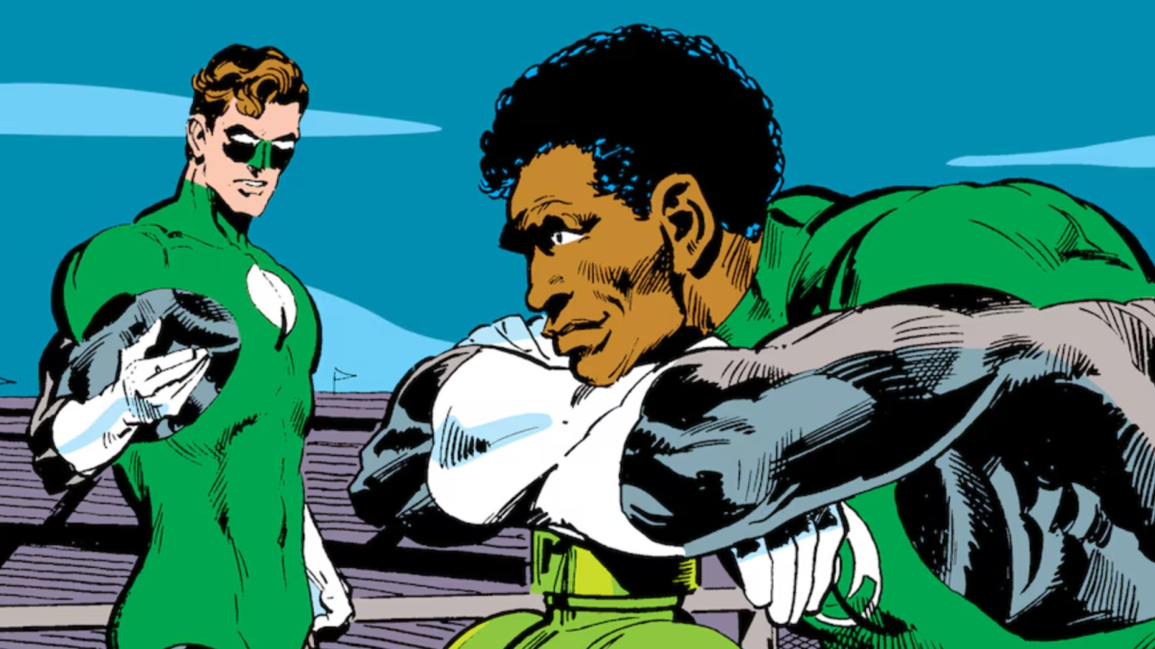 Green Lanterns Hal Jordan and John Stewart from DC Comics.