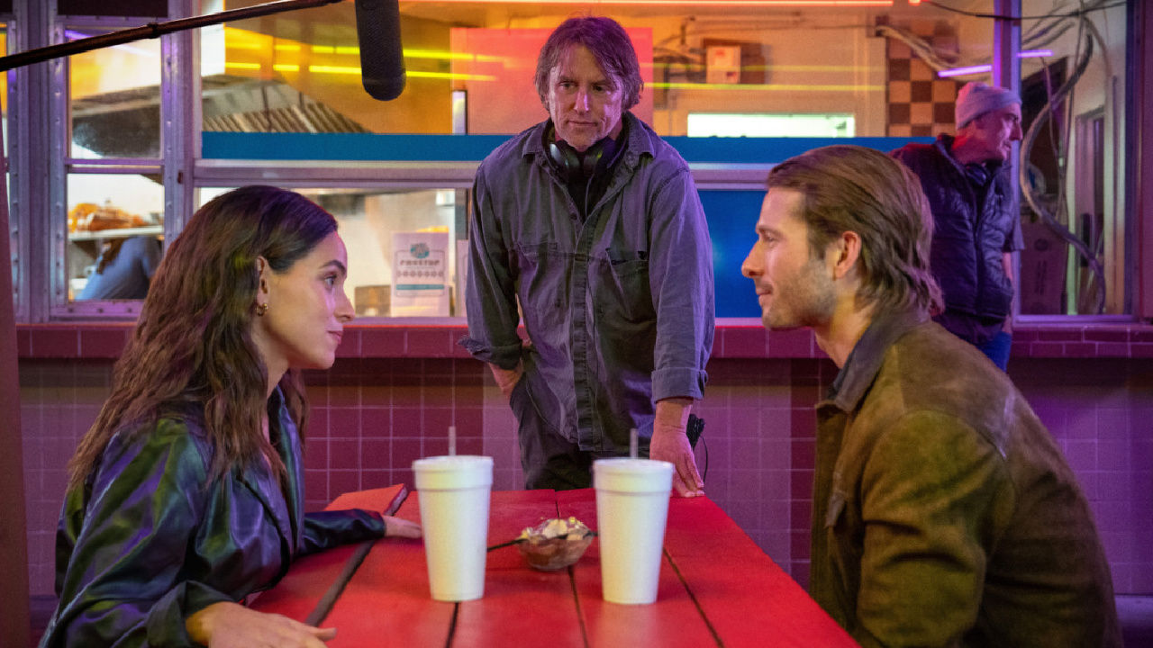 Adria Arjona as Madison, director and co-writer Richard Linkletter, co-writer Glen Powell as Gary Johnson, and director of photography Shane F. Kelly.