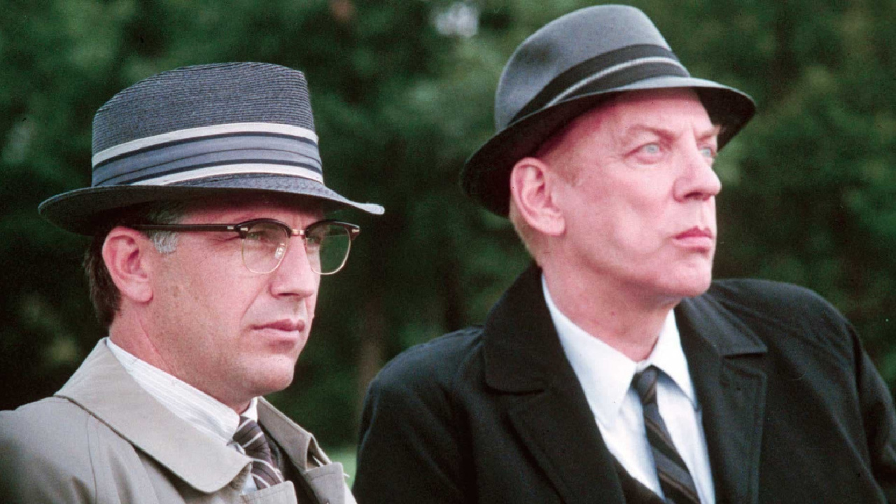 Kevin Costner and Donald Sutherland in 'JFK.'
