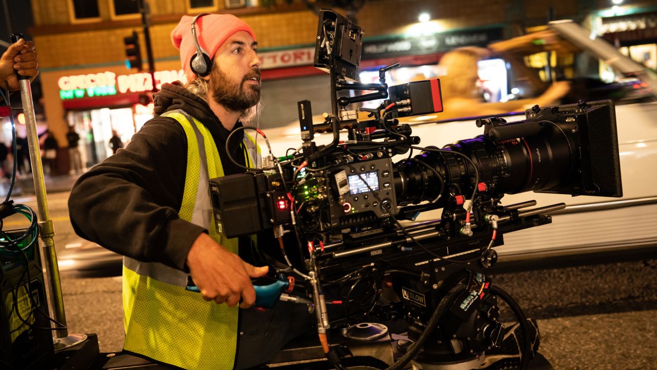 Director Ti West on the set of 'Maxxxine'.