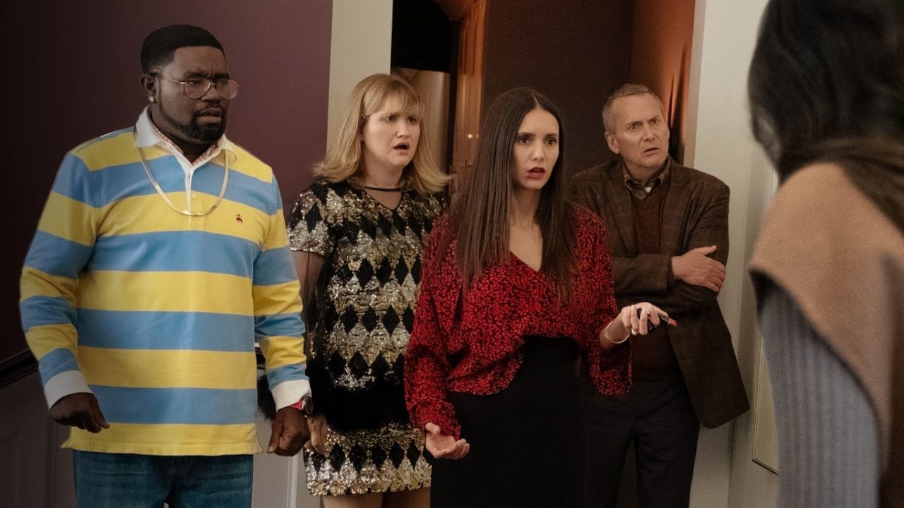 Lil Rel Howery, Jillian Bell, Nina Dobrev, Michael Hitchcock and Jamie Chung in 'Reunion'.