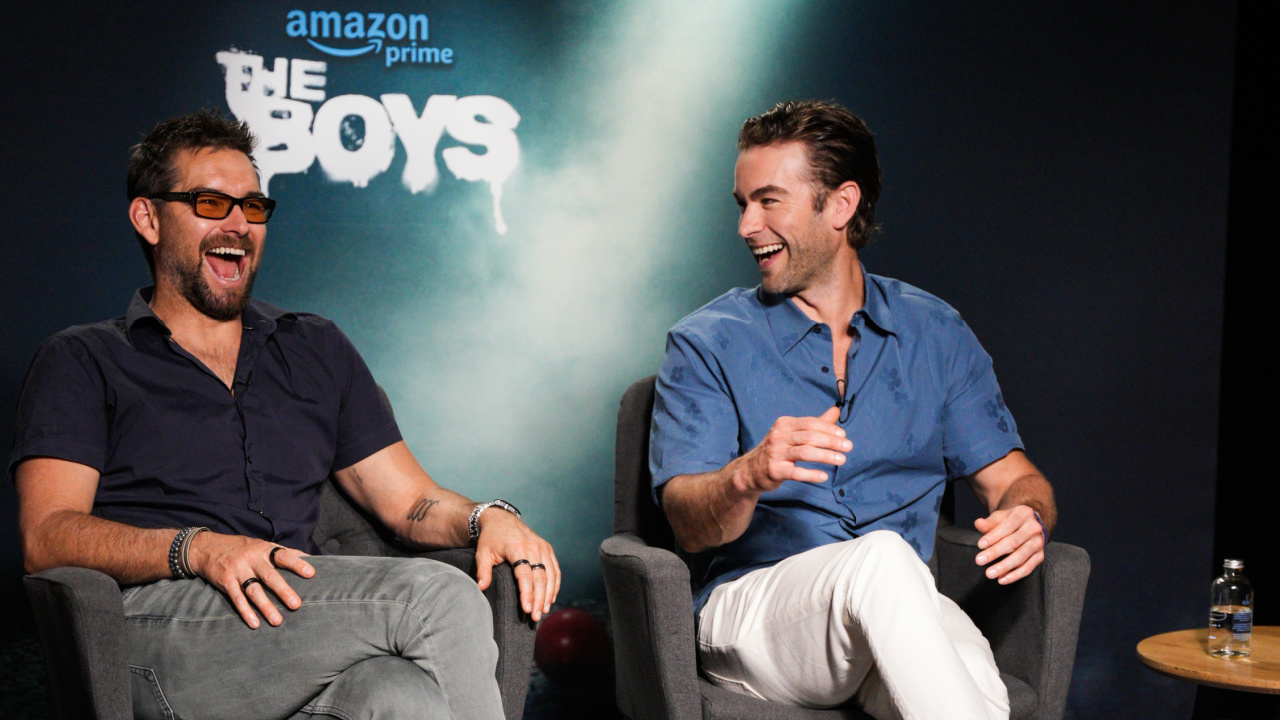 Antony Starr (Homelander) and Chace Crawford (The Deep) for 'The Boys' at CCXP MX.