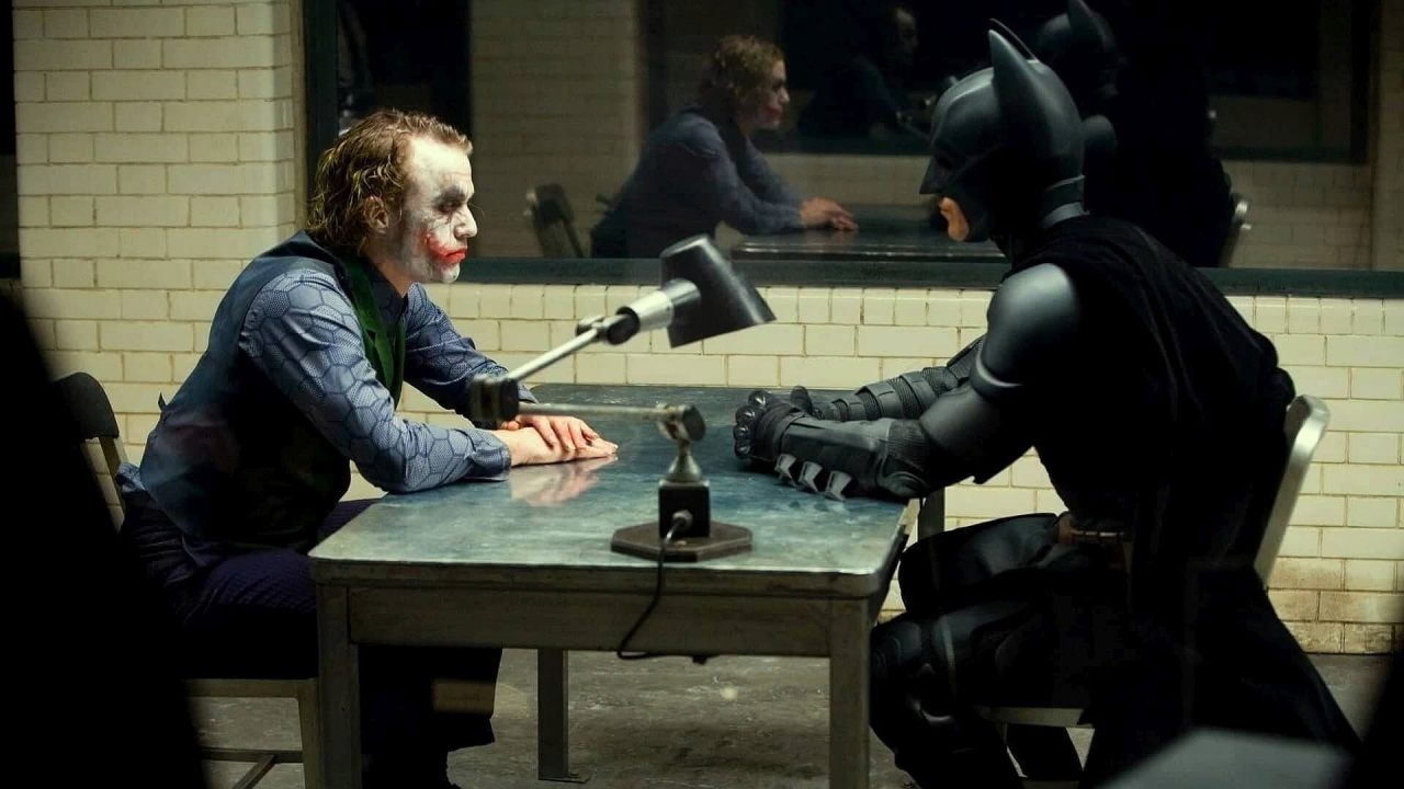 Heath Ledger and Christian Bale in 'The Dark Knight'.