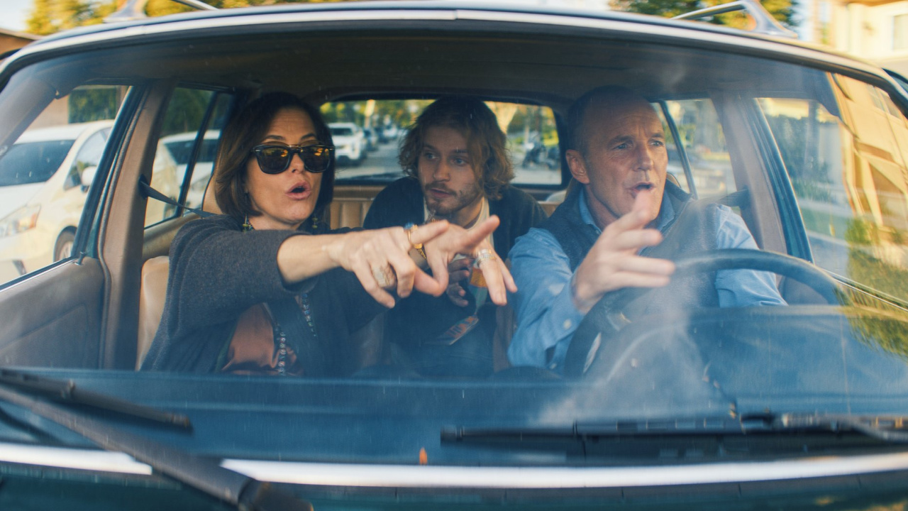 Parker Posey, Fred Hechinger and Clark Gregg in 'Thelma', a Magnolia Pictures release.