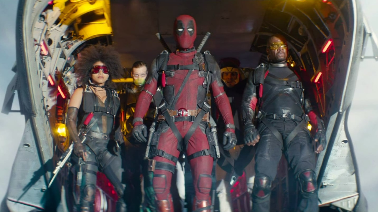 Zazie Beetz as Domino, Ryan Reynolds as Wade Wilson / Deadpool, and Terry Crews as Bedlam in 'Deadpool 2.'