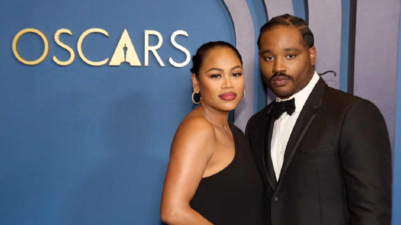 (L to R) Zinzi Evans and Ryan Coogler arrive at the 14th Governors Awards in the Ray Dolby Ballroom at Ovation Hollywood on Tuesday, January 9, 2024.