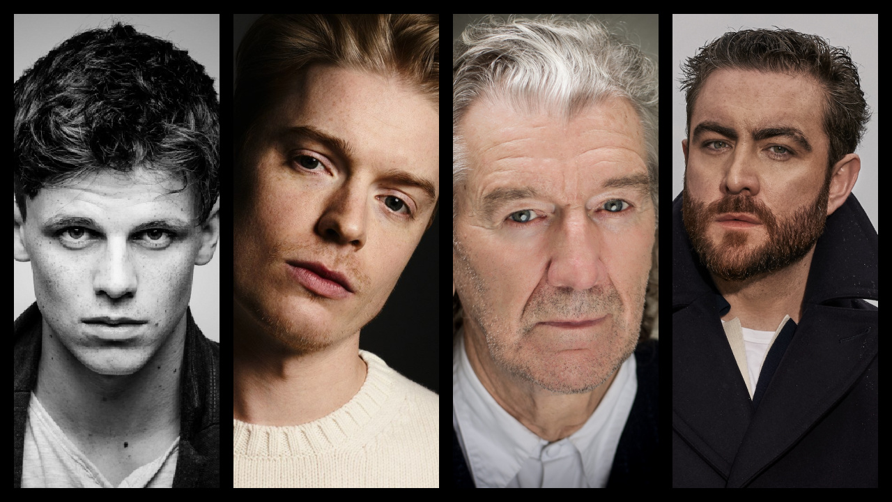 (Left) Ruairi O'Connor to play Orpheus in 'The Sandman' Season 2. (Center Left) Freddie Fox to play Loki 'The Sandman' Season 2. (Center Right) Clive Russell to play Odin in 'The Sandman' Season 2. Photo: Sally Mais. (Right) Laurence O'Fuarain to play Thor in 'The Sandman' Season 2. Photo: Joseph Sinclair.