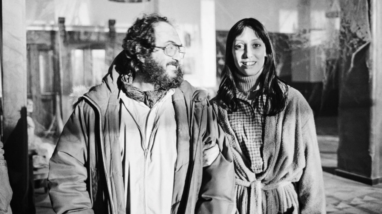 Director Stanley Kubrick and Shelley Duvall on the set of 'The Shining'.