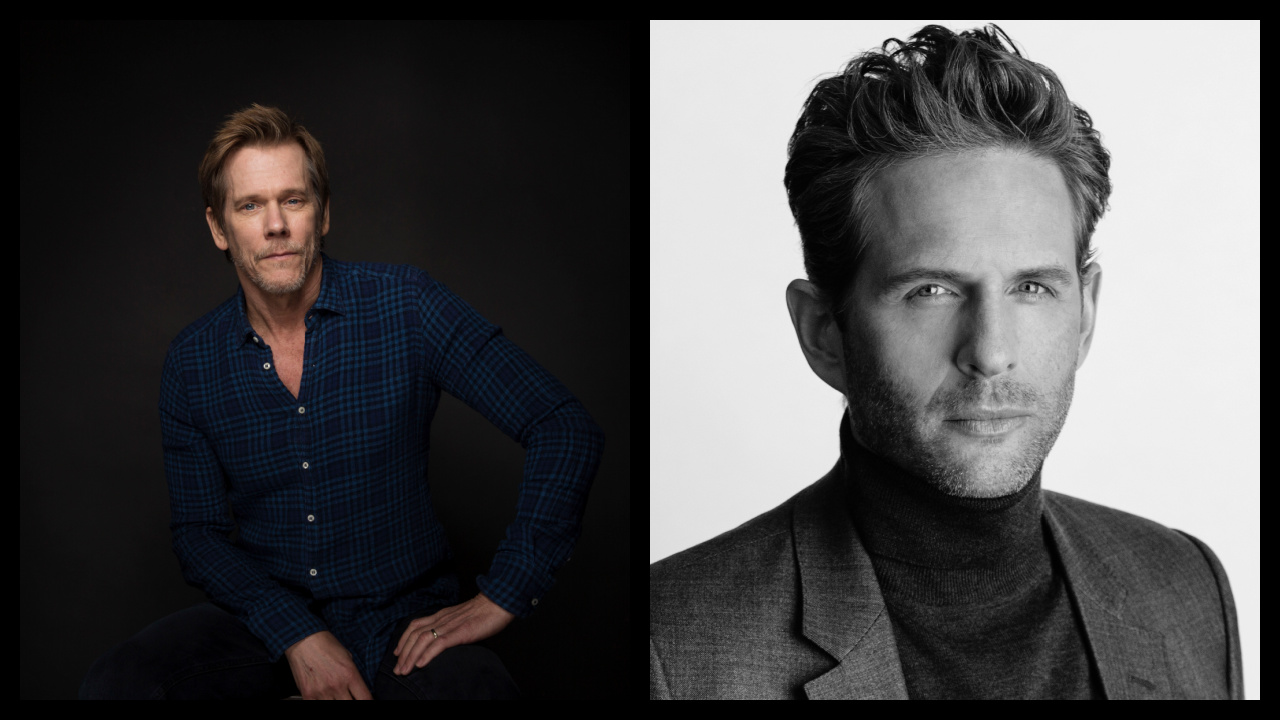 (Left) Kevin Bacon. Photo: Netflix. (Right) Glenn Howerton. Photo: Netflix.