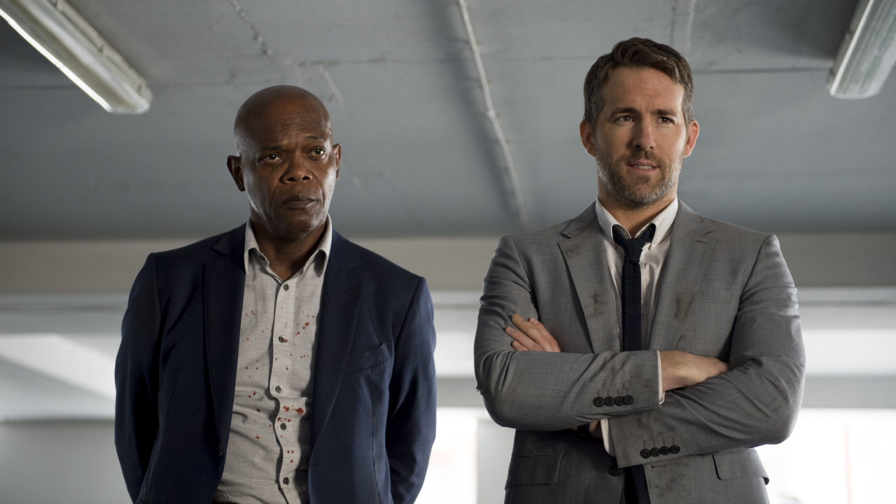 Samuel L. Jackson and Ryan Reynolds in 'The Hitman's Bodyguard'.