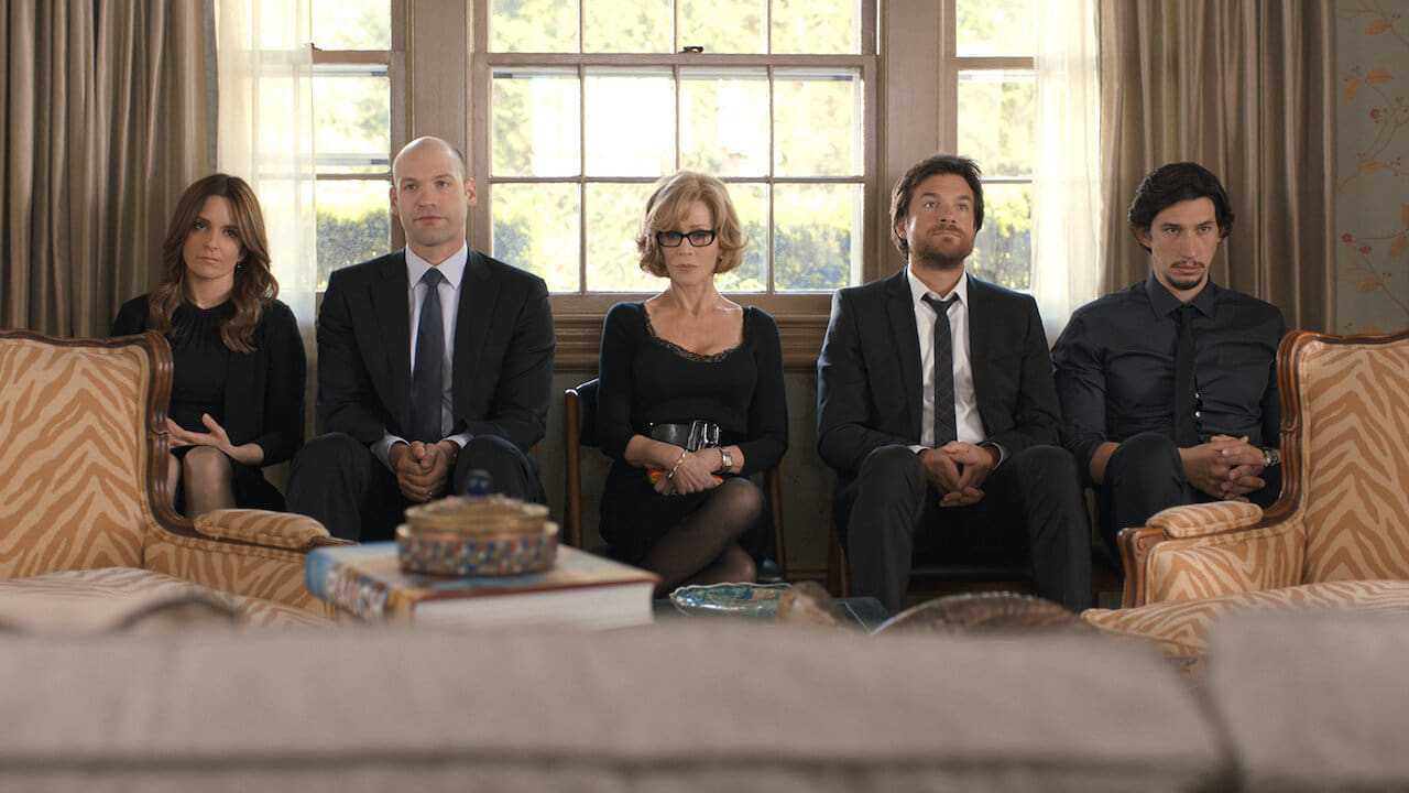 Tina Fey, Corey Stoll, Jane Fonda, Jason Bateman and Adam Driver in 'This Is Where I Leave You'.