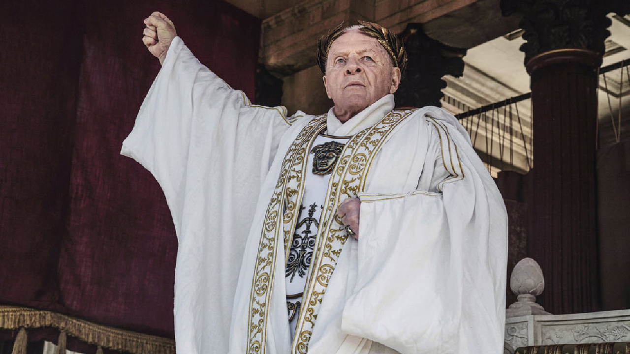 Anthony Hopkins as Vespasian in 'Those About to Die'.