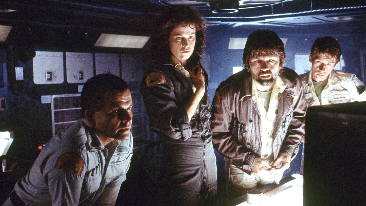 Ian Holm, Sigourney Weaver, Tom Skerritt and John Hurt in 'Alien'.