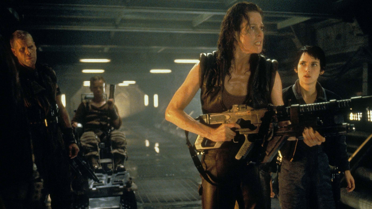 Ron Perlman, Dominique Pinon, Sigourney Weaver and Winona Ryder in 'Alien Resurrection'.