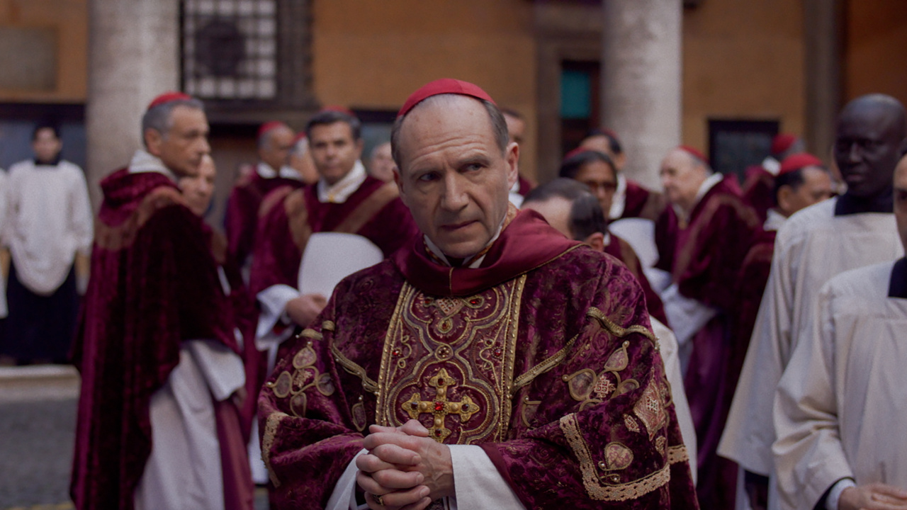 Ralph Fiennes stars as Cardinal Lawrence in director Edward Berger's 'Conclave', a Focus Features release. Credit: Courtesy of Focus Features. © 2024 All Rights Reserved.