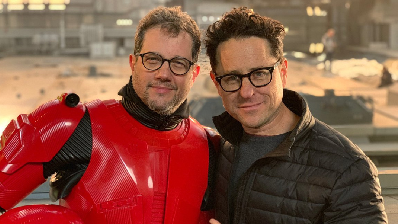 (L to R) Composer Michael Giacchino and director J.J. Abrams on the set of 'Star Wars: The Rise of Skywalker.'